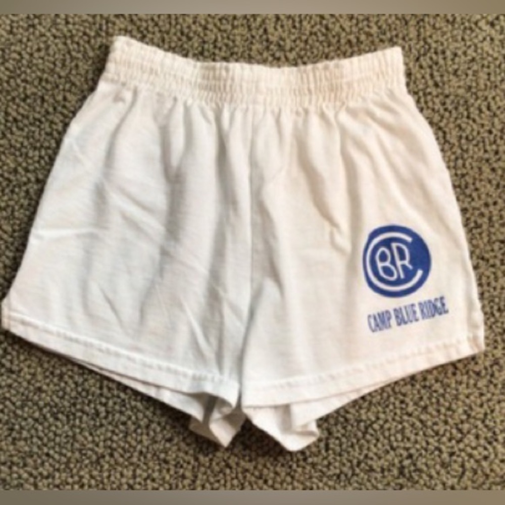 Soffe White Kids Shorts with Blue Logo